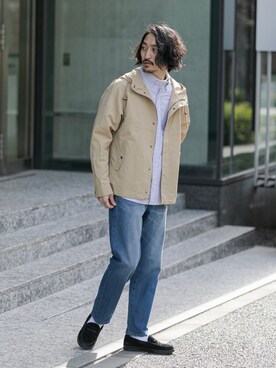 メンズのマウンテンパーカー ベージュ系 コーディネート Zozotown