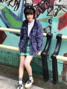 「Onitsuka Tiger × ANDREA POMPILIO（オニツカタイガーアンドレアポンピリオ）のアイテム」を使った、あこさん（レディース・160cm）の秋コーディネート