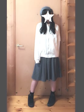 「CASPER JOHN AIVER（キャスパージョンアイバー）のアイテム（MA-1）」を使った、MARさん（レディース・158cm）の春コーディネート