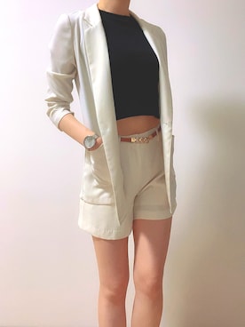 「EMODA」｜「アイテム（セットアップ）」を使った、sakumariさん（レディース・167cm）の春コーディネート