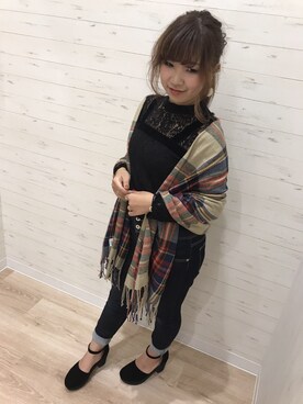 「Janiss（ジャニス）のアイテム（トップス）」を使った、JANISS STAFFさん（レディース・160cm）の秋コーディネート