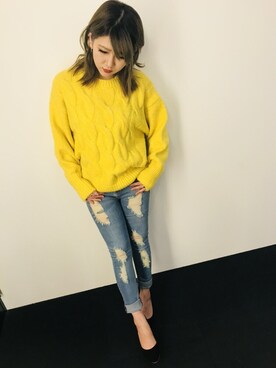 「Janiss（ジャニス）のアイテム（トップス）」を使った、JANISS STAFFさん（レディース・160cm）の冬コーディネート