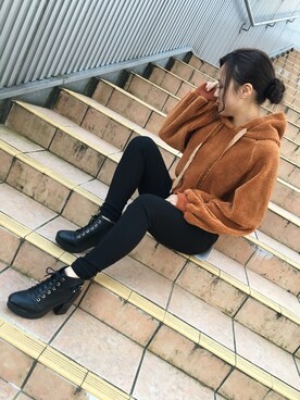 「Janiss（ジャニス）のアイテム（トップス）」を使った、JANISS STAFFさん（レディース・160cm）の冬コーディネート