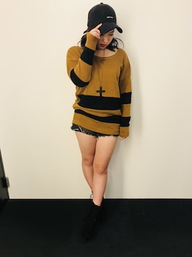 「Janiss（ジャニス）のアイテム（トップス）」を使った、JANISS STAFFさん（レディース・160cm）の冬コーディネート