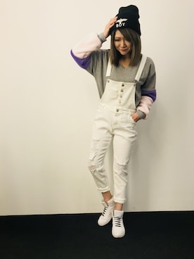 「アイテム（オールインワン・サロペット）」を使った、JANISS STAFFさん（レディース・160cm）の冬コーディネート