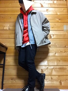 「RAGEBLUE（レイジブルー）のアイテム（その他アウター）」を使った、Kayさん（メンズ・163cm）の春コーディネート