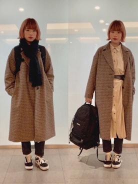 「PAGEBOY（ページボーイ）のアイテム（シャツワンピース）」を使った、サワデー【PARASTICA】さん（レディース・163cm）の冬コーディネート