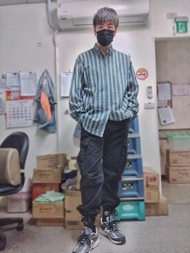 「shappo」｜沙皮Shappiさん（メンズ・187cm）の春コーディネート