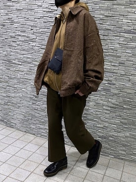 「WOOLRICH（ウールリッチ）のアイテム（ブルゾン）」を使った、patumiさん（レディース・163cm）の冬コーディネート