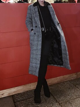 「UNIQLO（ユニクロ）のアイテム（トップス、ブラック系）」を使った、yukino さん（レディース・164cm）の冬コーディネート