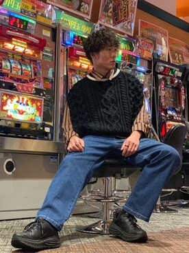 「lot holon（ロットホロン）のアイテム」を使った、松本 幸さん（メンズ・180cm）の冬コーディネート
