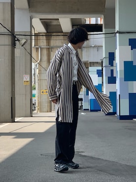 「lot holon（ロットホロン）のアイテム」を使った、松本 幸さん（メンズ・180cm）の冬コーディネート