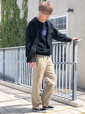 「lot holon（ロットホロン）のアイテム」を使った、松本 幸さん（メンズ・180cm）の春コーディネート