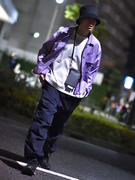 「コロナに負けない」｜「アイテム（ジャケット/アウター）」を使った、松本 幸さん（メンズ・180cm）の春コーディネート