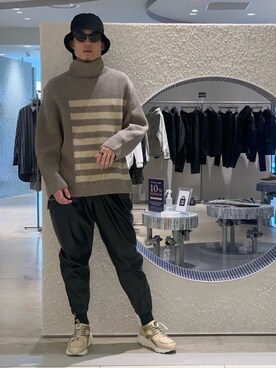 「lot holon（ロットホロン）のアイテム」を使った、松本 幸さん（メンズ・180cm）の秋コーディネート