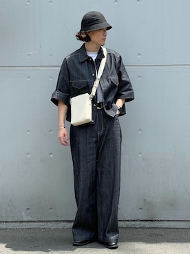 「Lui's（ルイス）のアイテム（デニムジャケット）」を使った、松本 幸さん（メンズ・180cm）の春コーディネート
