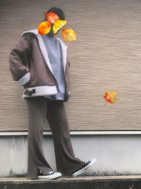 「apres jour mignon（アプレジュールミニョン）のアイテム（ムートンコート）」を使った、7uki25さん（レディース・156cm）の秋コーディネート