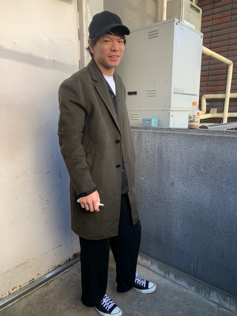 「秋コーデ、お洒落さんとつながりたい、GU、ZARA、Diesel、美容師、やっぱりストリートが好き、立川ルミネ、菅田将暉」｜「GUのアイテム（スニーカー、ブラック系）」を使った、筋巻き筋男さん（メンズ・178cm）の秋コーディネートの1枚目の写真