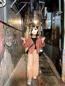 「POPCORN（ポップコーン）のアイテム」を使った、芸yyyyさん（レディース・149cm）の秋コーディネート