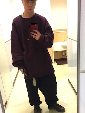 「my beautiful landlet（マイビューティフルランドレット）のアイテム（スウェット）」を使った、かんたさん（メンズ・168cm）の冬コーディネート
