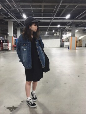 「Rodeo Crowns（ロデオクラウンズ）のアイテム（デニムジャケット）」を使った、さきさん（レディース・160cm）の春コーディネート