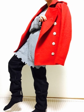 「glamb（グラム）のアイテム（ピーコート）」を使った、ゆさん（レディース・153cm）の秋コーディネート