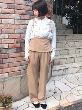 「I am I in fact...（アイアムアイインファクト）のアイテム（サロペット/オーバーオール）」を使った、I am I ONEROOMさん（レディース・159cm）の冬コーディネート