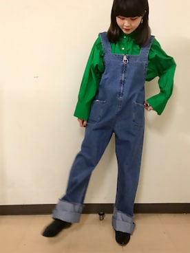 「I am I in fact...（アイアムアイインファクト）のアイテム（サロペット/オーバーオール）」を使った、I am I ONEROOMさん（レディース・158cm）の冬コーディネート