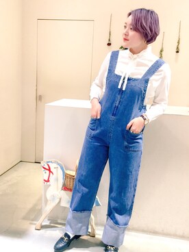 「I am I in fact...（アイアムアイインファクト）のアイテム（サロペット/オーバーオール）」を使った、I am I ONEROOMさん（レディース・164cm）の冬コーディネート