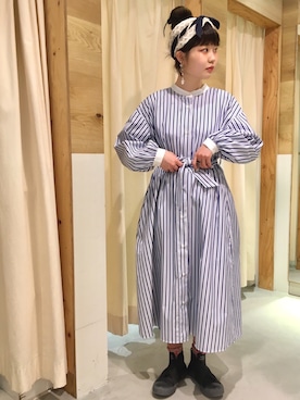 「クレリックシャツ」｜I am I ONEROOMさん（レディース・158cm）の春コーディネート