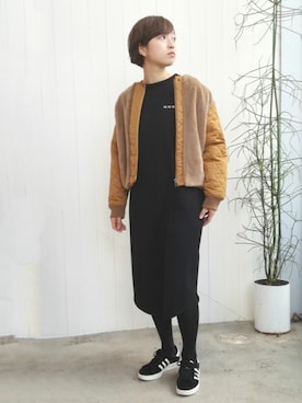 「スウェットワンピース」｜I am I ONEROOMさん（レディース・164cm）の冬コーディネート