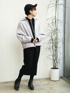 「I am I in fact...（アイアムアイインファクト）のアイテム（ジャケット/アウター）」を使った、I am I ONEROOMさん（レディース・164cm）の冬コーディネート
