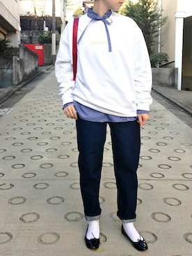 「スウェット×シャツ」｜I am I ONEROOMさん（レディース・164cm）の冬コーディネート