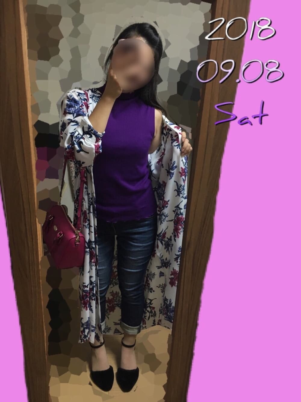 「JEANASISのシャツワンピース/743980 （ワンピース、ホワイト系）」を使った、Bさん（レディース・152cm）の秋コーディネートの1枚目の写真