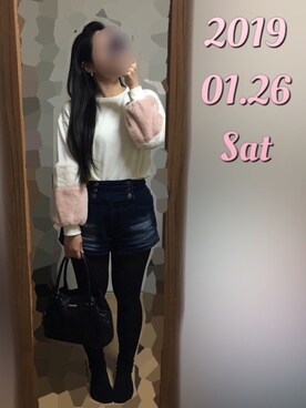 「grove（グローブ）のアイテム（その他アウター）」を使った、Bさん（レディース・152cm）の冬コーディネート