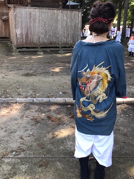 「お祭り」｜「アイテム（ジャケット/アウター）」を使った、yorisa さん（レディース・165cm）の秋コーディネート