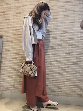 「JEANASIS（ジーナシス）のハコショルダーミニ/830977（ショルダーバッグ）」を使った、yorisa さん（レディース・163cm）の春コーディネート