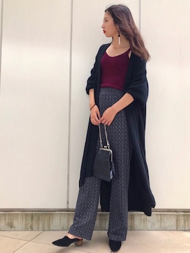 「ジーナシス」｜「アイテム（キャミソール）」を使った、yorisa さん（レディース・163cm）の秋コーディネート