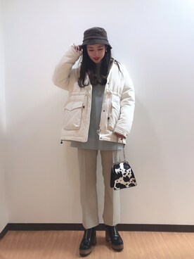 「JEANASIS（ジーナシス）のアイテム（マウンテンパーカー）」を使った、yorisa さん（レディース・163cm）の冬コーディネート