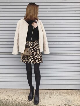 「SLOBE IENA（スローブイエナ）のアイテム（ブルゾン）」を使った、ukapiさん（レディース・158cm）の冬コーディネート