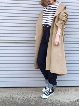 「SLOBE IENA（スローブイエナ）のアイテム（その他アウター）」を使った、ukapiさん（レディース・158cm）の春コーディネート