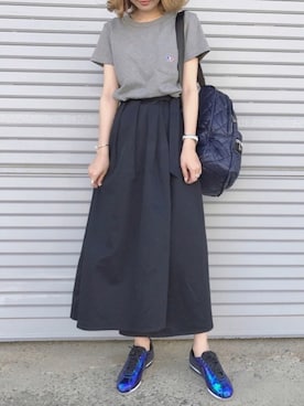 「メゾン キツネ(MAISON KITSUNE)」｜「アイテム（スカート）」を使った、ukapiさん（レディース・158cm）の夏コーディネート