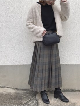 「SLOBE IENA（スローブイエナ）のアイテム（ブルゾン）」を使った、ukapiさん（レディース・158cm）の秋コーディネート