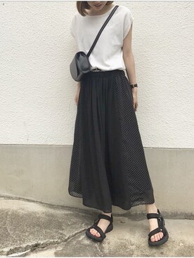 「AZUL ENCANTO」｜「アイテム（サンダル）」を使った、ukapiさん（レディース・158cm）の夏コーディネート