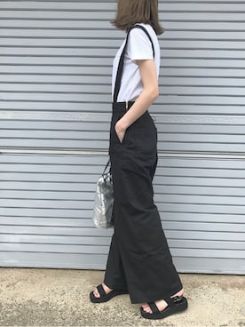 「SLOBE IENA（スローブイエナ）のアイテム（チノパンツ）」を使った、ukapiさん（レディース・158cm）の夏コーディネート