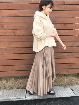 「CLANE（クラネ）のアイテム（スカート）」を使った、ukapiさん（レディース・158cm）の春コーディネート