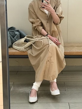 「アイテム（シャツワンピース）」を使った、ukapiさん（レディース・158cm・20代）の春コーディネート