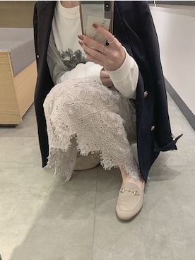 「JOURNAL STANDARD relume（ジャーナルスタンダード　レリューム）の●T/Wギャバネイビーブレザー◆（テーラードジャケット）」を使った、ukapiさん（レディース・158cm）の冬コーディネート