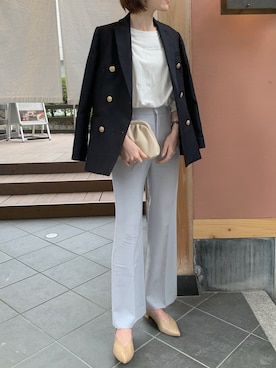 「JOURNAL STANDARD relume（ジャーナルスタンダード　レリューム）の●T/Wギャバネイビーブレザー◆（テーラードジャケット）」を使った、ukapiさん（レディース・158cm）の春コーディネート