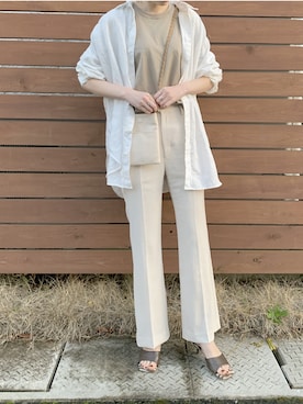 「plage（プラージュ）のアイテム（スラックス）」を使った、ukapiさん（レディース・158cm）の春コーディネート